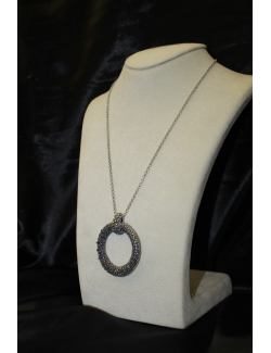 Pendente petit perlage in argento cm 80