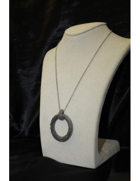 Pendente petit perlage in argento cm 80