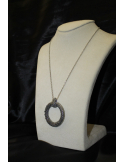 Pendente petit perlage in argento cm 80
