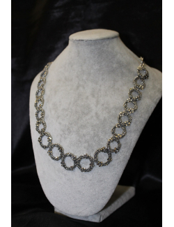 Collana millefiori in argento cm 47