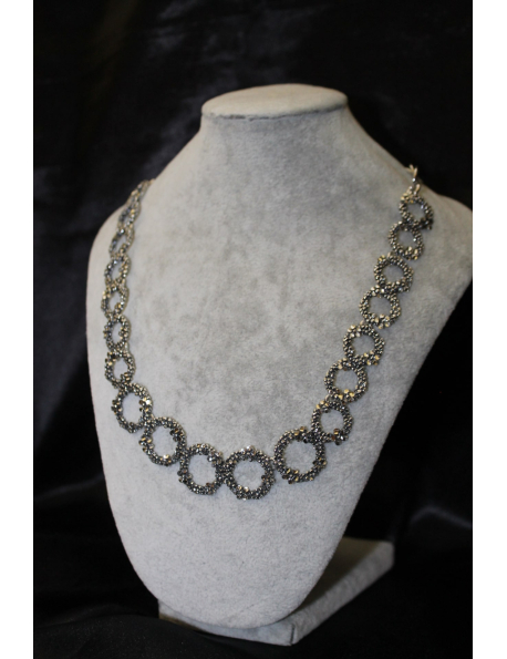 Collana millefiori in argento cm 47