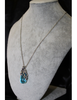 Pendente goccia oceano in argento cm 45