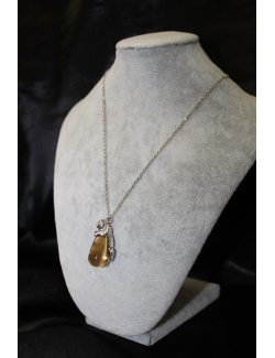 Pendente goccia leopardo in argento cm 45