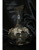 Decanter in cristallo con decorazione in bila di argento