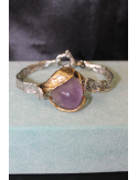 Bracciale semirigido con ametista e argento