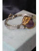 Bracciale semirigido con ametista e argento