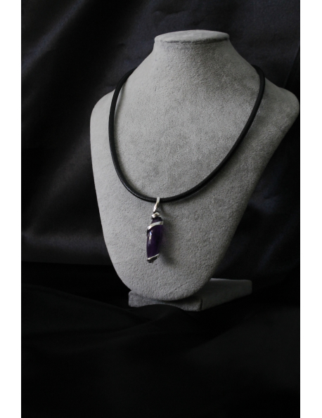 Collana spirale con ametista e argento
