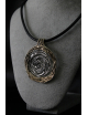 Collana con ciondolo spirale grande in argento e bronzo