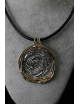 Collana con ciondolo spirale grande in argento e bronzo