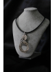 Collana con pendente doppi cerchi in argento e bronzo
