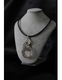 Collana con pendente doppi cerchi in argento e bronzo