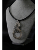 Collana con pendente doppi cerchi in argento e bronzo
