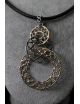 Collana con pendente doppi cerchi in argento e bronzo
