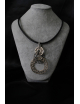 Collana con pendente doppi cerchi in argento e bronzo