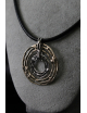 Collana con ciondolo doppio tondo in argento e bronzo