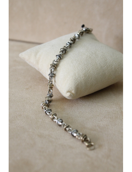 Bracciale nodini in argento e bronzo