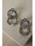 Orecchini martellati in argento e bronzo