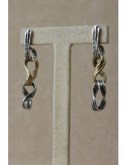 Orecchini maglia ritorte in argento e bronzo