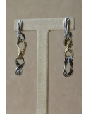 Orecchini maglia ritorte in argento e bronzo
