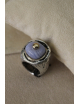 Anello sigillo pietra polo in argento e bronzo