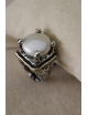 Anello sigillo con perla in argento e bronzo