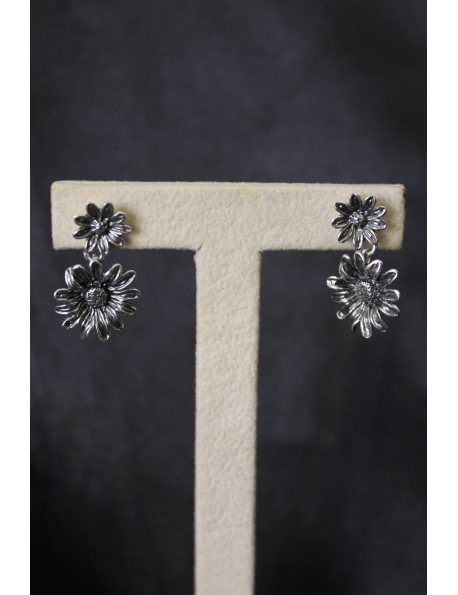 Coppia orecchini margherita in argento