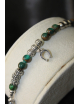Bracciale con pietre e amuleto in argento