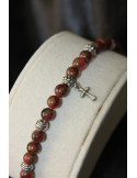 Bracciale in argento con pietre e croce