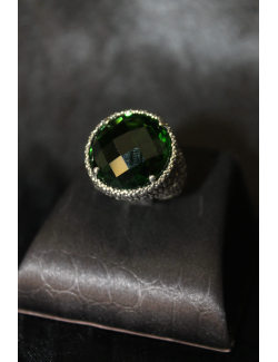 Anello alchimia con pietra verde