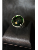 Anello alchimia con pietra verde