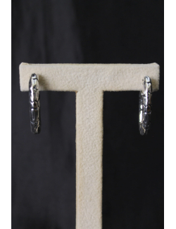 Coppia orecchini ovale croco in argento