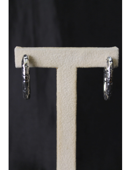 Coppia orecchini ovale croco in argento