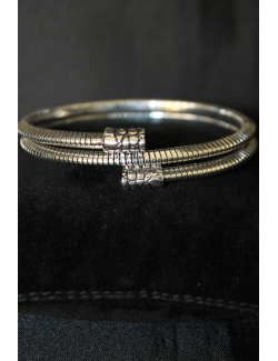Bracciale tubogas croco doppio in argento