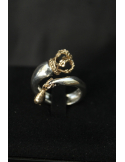 Anello in argento con corona dorata