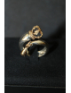 Anello in argento con corona dorata