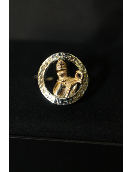 Anello in argento con San Gennaro dorato