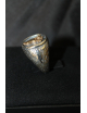 Anello in argento con corno dorato