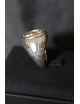 Anello in argento con corno dorato