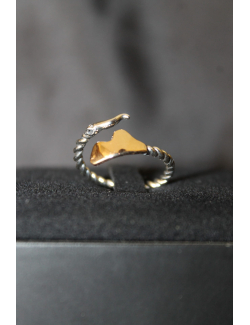 Anello in argento con vesuvio dorato