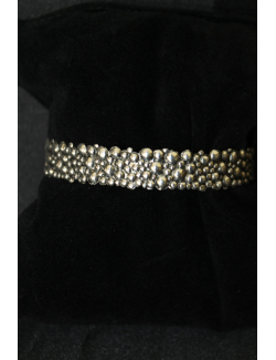 Bracciale rigido pralinato in argento massiccio