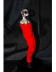 Peperoncino rosso rivestito in argento con base H. cm 19